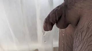My dick taking a bath in slow motion